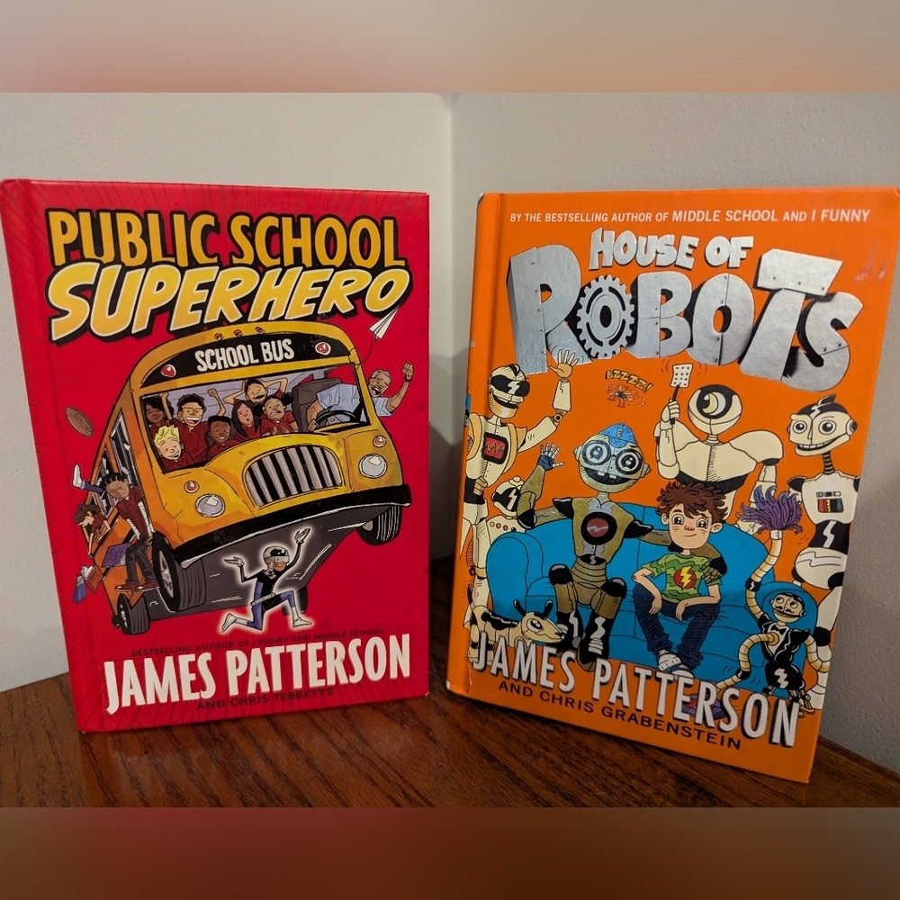 🍁Public School Superhero & House Of Robots By James Patterson Hardcover Books